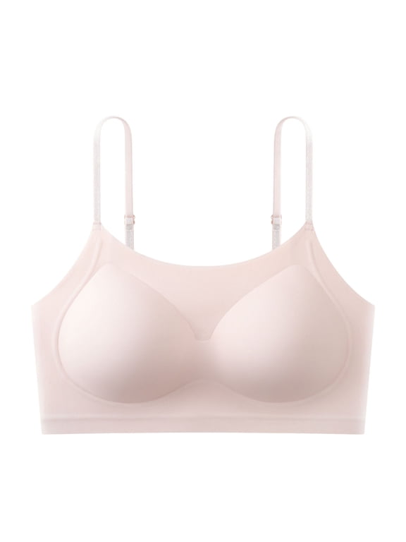 Womens Cami Bras Seamless Wireless Push up Bralette Full Coverage Spaghetti Strap Everyday Bras Pink 2XL