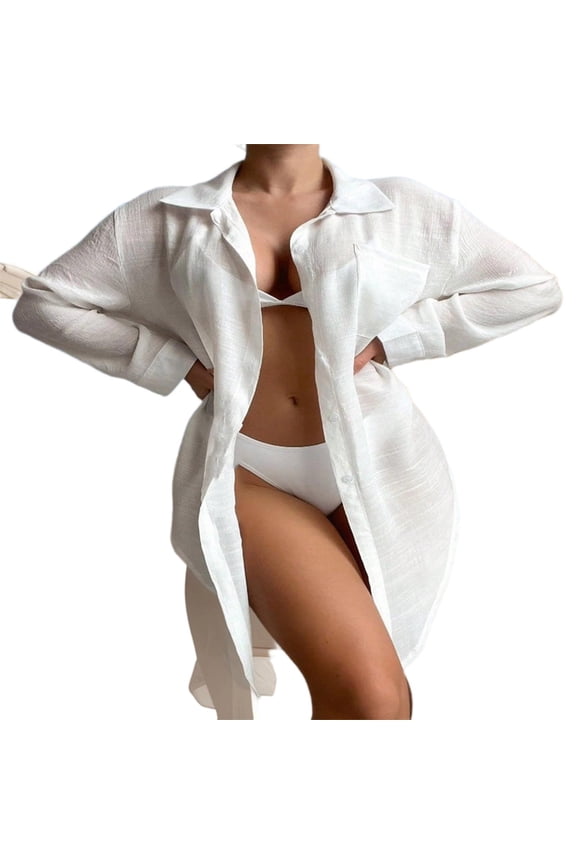 Womens Cover Up Jacket Long Sleeve Open Front Sun Protection Cover Ups Summer Beach Vacation Cardigans