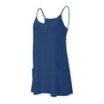 thumbnail image 1 of Riecok Womens Linen Jumpsuit Shorts Sleeveless Spaghetti Strap One Piece Rompers Solid Beach Vacation Overalls, 1 of 6