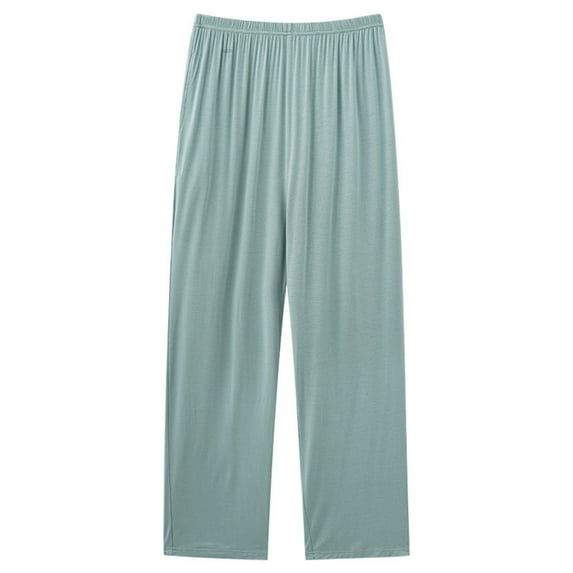 Riecok Womens Lounge Pants Plus Size Elastic Waist Wide Leg Lounge Pants with Pocket Solid Color Trendy Casual Pajama Bottoms Mint Green XL