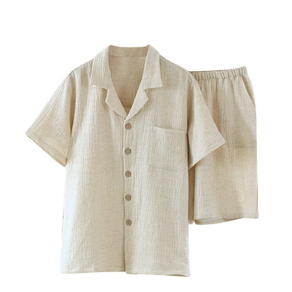 Riecok Womens Loungewear Sets Short Sleeve Button down Shirts and Pants Solid Breathable Soft Sleepwear