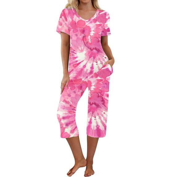Riecok Womens Nightwear long Sleeve V Neck Sleepwear for Women Pockets Loose Comfywear Pajamas Sexy Spring Soft Casual PJ Set Cozy Trendy Outfits Home Sleep Set Two Piece Pink M
