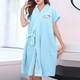 thumbnail image 1 of Riecok Womens Pajamas Robe Cozy Soft Sleeveless Warm Bathrobe with Tie Closure Winter Housecoat Sky Blue Free Size, 1 of 4