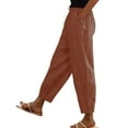 thumbnail image 1 of Riecok Womens Pull on Pants with Drawstring Elastic Waist Pant Solid Pull on Slacks Casual Trouser with Pockets, 1 of 5