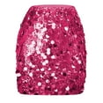 thumbnail image 1 of Riecok Womens Sequin Skirt A-Line Bodycon Skirts Solid Shinny Lightweight Cocktail Party Mini Skirt Hot Pink XL, 1 of 5