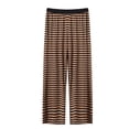 thumbnail image 1 of Riecok Womens Sleep Pants Elastic Waist Soft Cozy Lounge Pants Striped Breathable Full Length Pants Coffee 6XL, 1 of 3