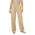 thumbnail image 1 of Riecok Womens Sweatpants Straight Leg Elastic Waist Pants Pull on Sweat Pant Solid Dressy Fall Trouser with Pockets Khaki 2XL, 1 of 8