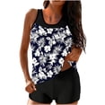 thumbnail image 1 of Riecok Womens Tankini Swimsuits 2 Piece High Waisted Ruched Bathing Suit Floral Print Slimming Modest Swimwear, 1 of 6