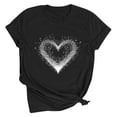 thumbnail image 1 of Riecok Womens Tops Plus Size valentines day shirts Scoop Neck Heart T Shirt for Women Short Sleeve Summer Casual Comfy Novelty Graphic Tops Black S, 1 of 2
