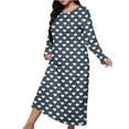 thumbnail image 1 of Riecok Womens Winter Nightgowns Cute Printed Crewneck Long Sleeve Loungewear Soft Cozy Long Length Sleepwear, 1 of 6