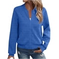 thumbnail image 1 of Riecok Womens Zip up Jacket Long Sleeve Jackets Coats with Pockets Solid Color Casual Comfortable Clothes, 1 of 6