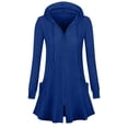 thumbnail image 1 of Riecok Womens Zip up Sweatshirt Mock Neck Long Sleeve Hooded Pullover Tops with Pocket Solid Cozy Fall Clothes, 1 of 5