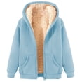 thumbnail image 1 of Riecok Womens Zip up Sweatshirts with Hood Long Sleeve Pullover Fleece Lined Coats Solid Warm Winter Clothes, 1 of 4