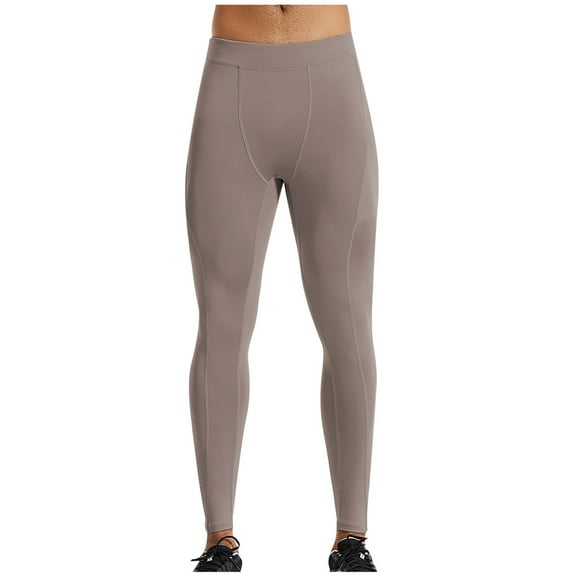 Riecok Workout Legging for Men Stretchy High Waisted Pants Fall Leggings Running Yoga Pants with Pocket