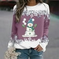 thumbnail image 1 of Riecok Xmas Crewneck Hoodless Sweatshirt Women Long Sleeves Crew Neck Winter and Fall Christmas Funny Graphic Outfit Holiday Sweatshirts Comfy Loose Soft Oversized Blouse Pink L, 1 of 3