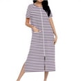 thumbnail image 1 of Riecok Zip up Pajamas for Women Gradient Short Sleeve Loungewear Lightweight Loose Sleepwear with Pockets, 1 of 7