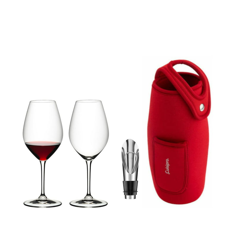 Riedel 002 Red Wine Glass Set (2-Pack) Bundle with Accessories