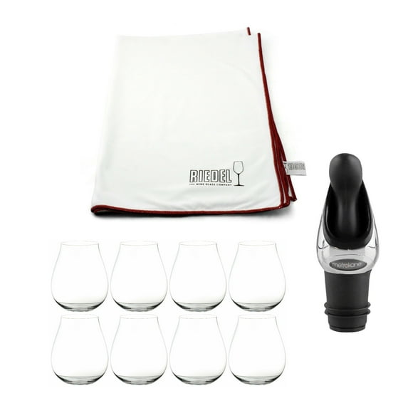 Riedel Crystal Glass Microfiber Cleaning Cloth with Gin Tumbler and Wine Pourer