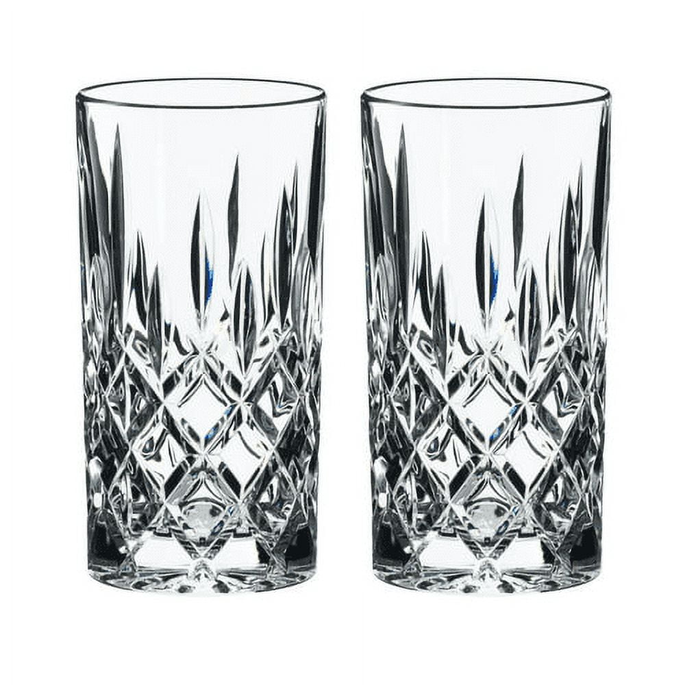 Crystal Cut Embellished Clear Whiskey Glass Set of 2