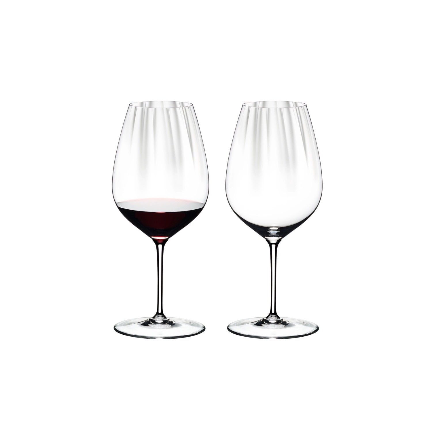 Clear Optic Panel Water Glasses Goblets Wine Glasses 4 14 Oz Thin Stem  Glasses 