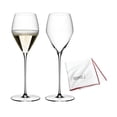 thumbnail image 1 of Riedel Veloce Champagne Wine Glasses (Set of 2) With Microfiber Polishing Cloth, 1 of 6