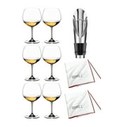 Riedel Vinum Oaked Chardonnay/ Montrachet Glass (6-Pack) with Wine Pourer and 2 Polishing Cloths
