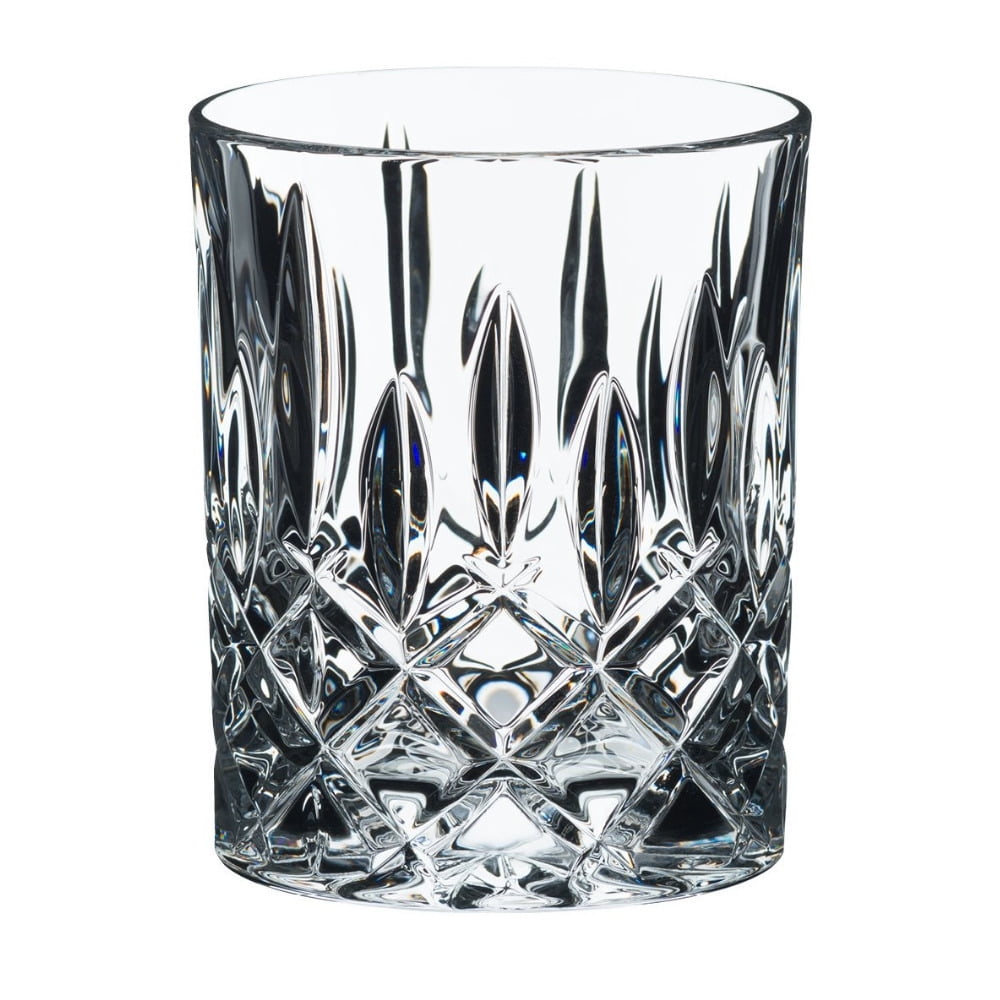 Crystal Cut Embellished Clear Whiskey Glass Set of 2