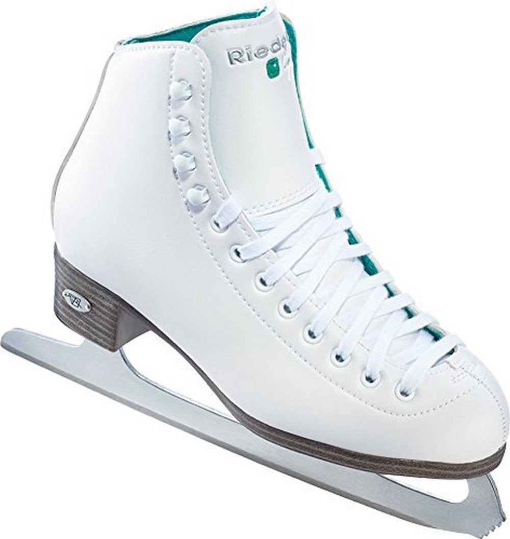 (Size 2, White) - Riedell 19 Emerald / Kids Recreational Figure Ice Skates / Colour: White or Black Ice Skates Riedell J32 Kids White Size 2 1⁄2 B⁄A W⁄Blade