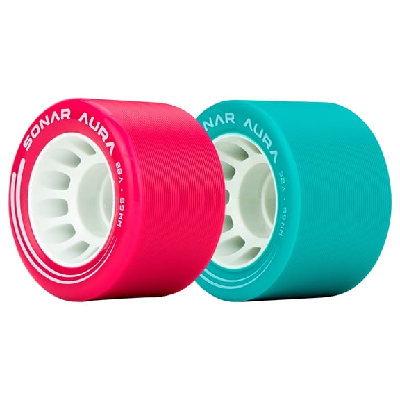 Riedell Skates Sonar Aura Indoor Skate Wheels (Set of 4,Blue 92A)
