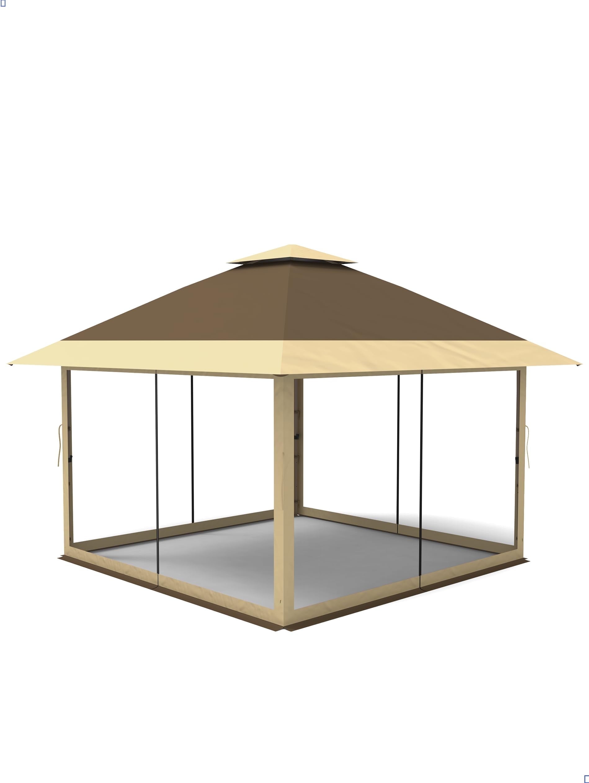 Riedhoff 12'x12' Pop up Gazebo,Outdoor Canopy Shelter with 4 Stanbags for Garden,Khaki