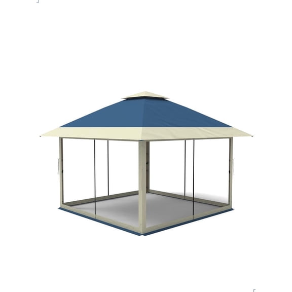 Goldensoil 12'x12' Pop up Gazebo,Outdoor Canopy Shelter with 4 Stanbags for Garden,Navy Blue