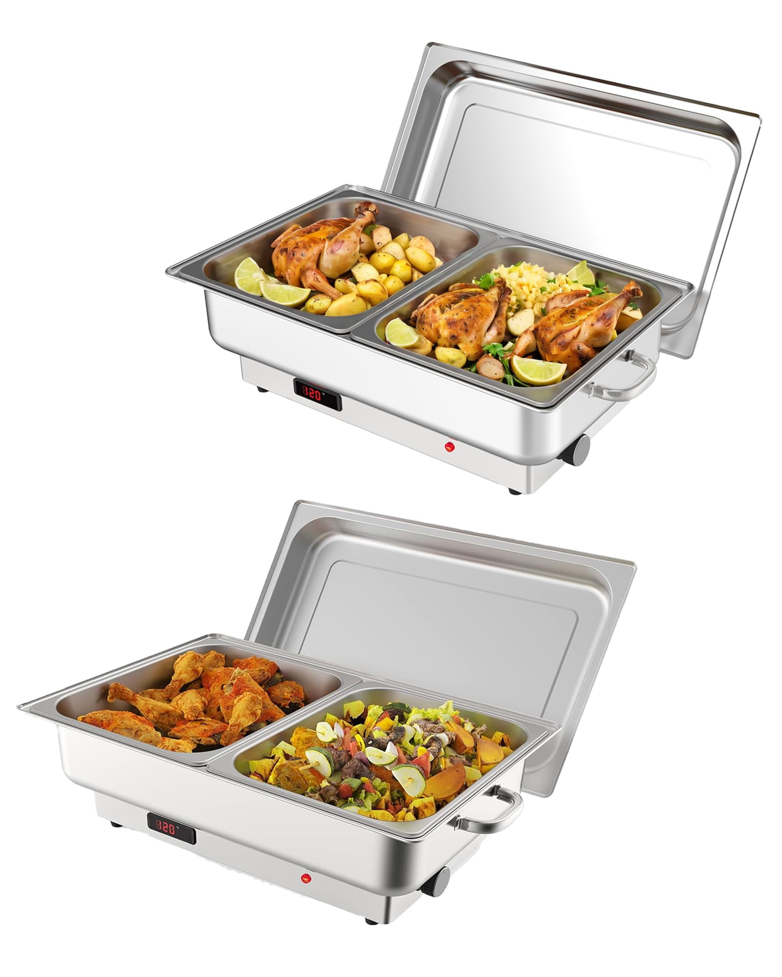 Riedhoff 2 Pack Electric Chafing Dish Buffet Set,2x4.5QT Food Servers and Warmers,for Weddings