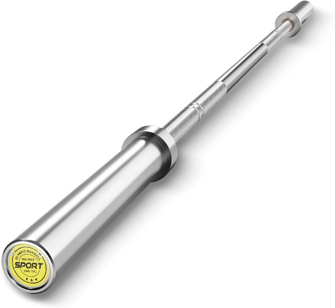 Riedhoff 2 inch x 7 ft Olympic Barbell Bars, for Weightlifting & Powerlifting, Silver