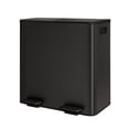 thumbnail image 1 of Goldensoil 2 x 10.6 Gallon Stainless Steel Trash Cans with Lids, Dual Compartment Step-on Bins,Black, 1 of 6