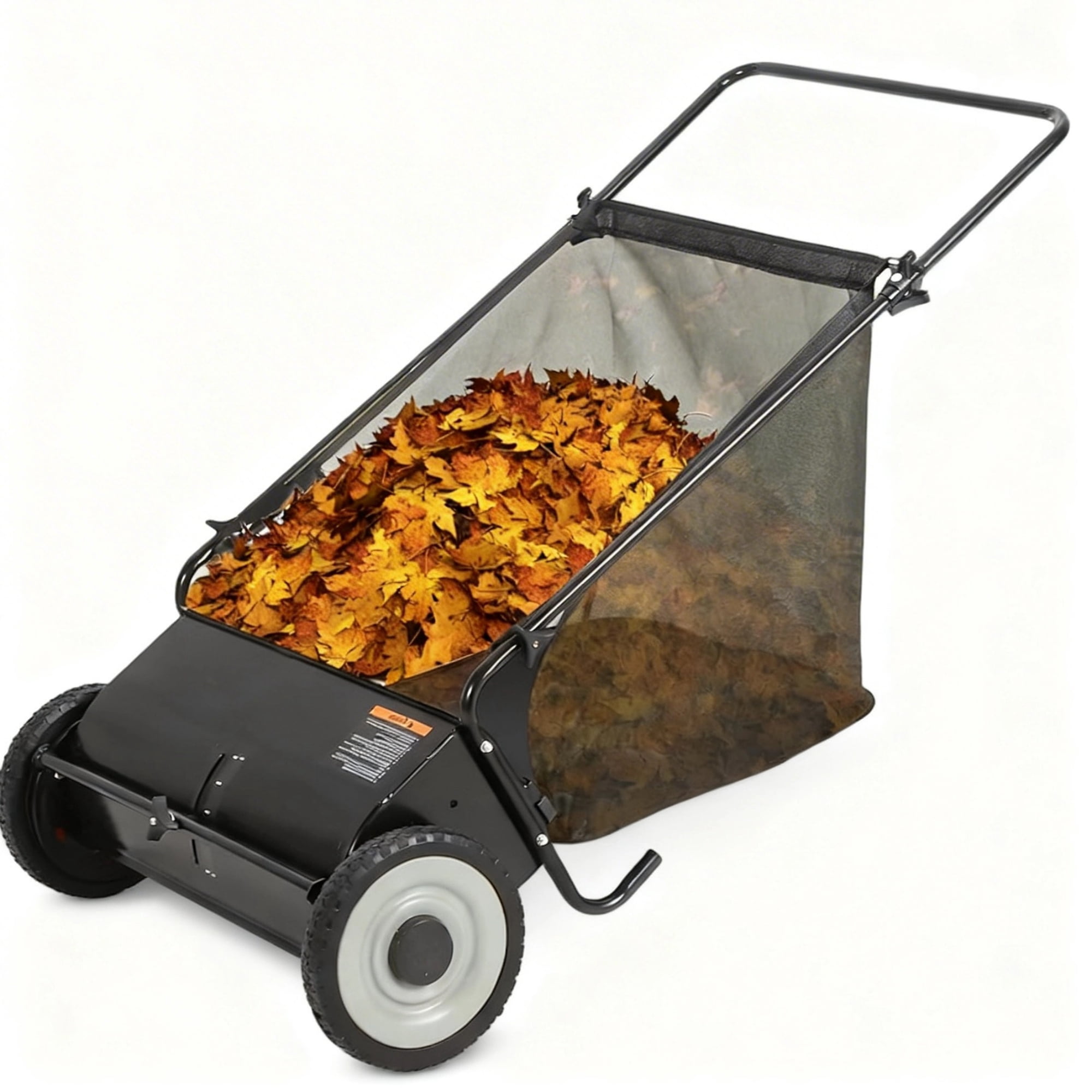 Riedhoff 26" Push Lawn Sweeper,4 Spinning Brushes, 7 Cu. Ft Capacity Collection Bag, Adjustable Height, Black