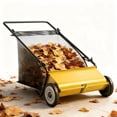 thumbnail image 1 of Riedhoff 26" Push Lawn Sweeper,4 Spinning Brushes, 7 Cu. Ft Capacity Collection Bag, Adjustable Height, Yellow, 1 of 6