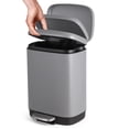 thumbnail image 1 of Goldensoil 3.2 Gallon Stainless Steel Step Trash Can with Lid,Fingerprint-Resistant for Kitchen, Gray, 1 of 8