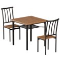 thumbnail image 1 of Riedhoff 3 Piece Modern Dining Set, Space Saving, 1 Table & 2 Chairs, Black & Brown, 1 of 10