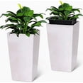 thumbnail image 1 of Riedhoff 30" Tall Rectangular Planter Pots with Water Level Monitor, Self-Watering, 2 Count, White, 1 of 7