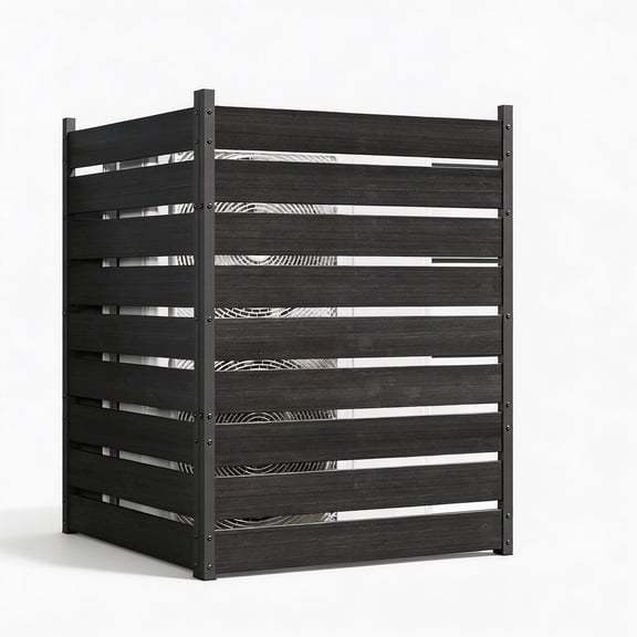 Riedhoff 38.7" x 49.6" Outdoor Panel Privacy Screens, Wood Plastic Composite, 2 Count, Black