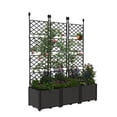 thumbnail image 1 of Goldensoil 3PCS Plastic Plant Box with Trellis, Raised Garden Bed,Planter Box for Backyard Patio, 1 of 8