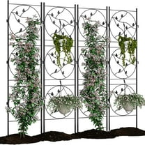 Riedhoff 4-Pack 71"x20" Metal Garden Trellis - Rustproof Plant Support for Climbing Plants,Black