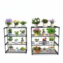 Riedhoff 4 Tier Plant Stand Rack 2 Pack, 42 x 17 x 42", Dark Green