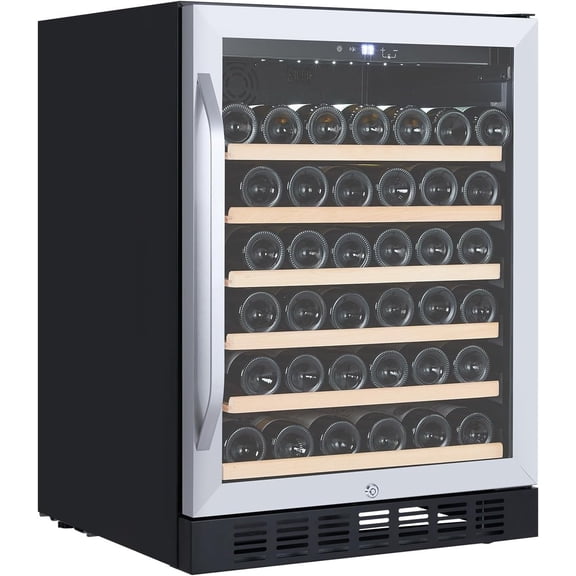 Goldensoil 46 Bottles Wine Fridge Full Size Single Zone - Tall Wine Cooler Cellars Large Cabinet
