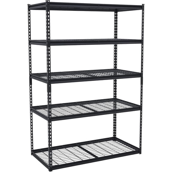Riedhoff 5-Tier Garage Shelving Unit 48" x 24" x 71", Adjustable Height, Black