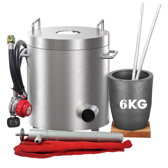 Goldensoil 6KG Propane Melting Furnace Kit,Stainless Steel Foundry Kiln Smelting Gold Silver Copper