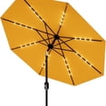 thumbnail image 1 of Riedhoff 9 feet Patio Umbrella with 32 LED Solar Lights, 8 Ribs, Tilt Crank, Yellow, 1 of 7