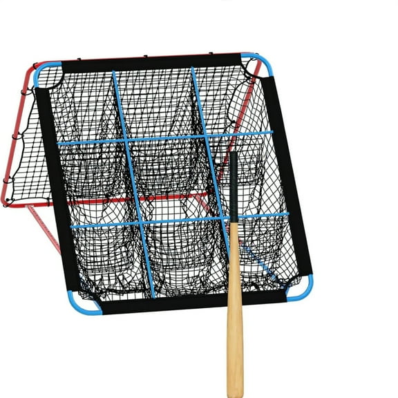 Riedhoff Baseball Rebounder Net 5 x 4.3 ft, 12 Angle Pitching Net, 9 Pocket Target, Multi-color