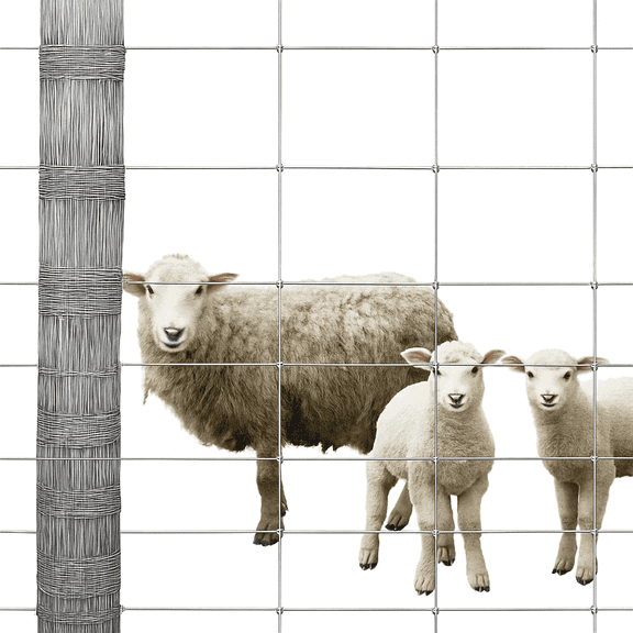 Riedhoff Cattle Fence Panels 4 ft x 328 ft, Galvanized Wire Fencing, Silver