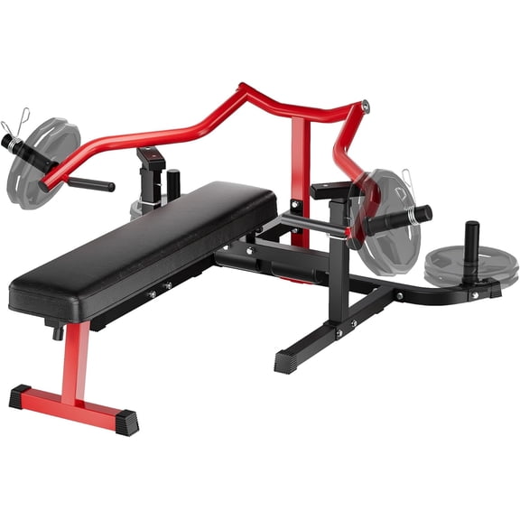 Riedhoff Chest Press Machine, Adjustable Bench Press Machine, 67.7 x 29.8 x 26.4", Black & Red